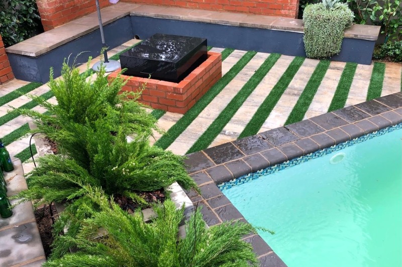 Residential landscaping modern boma and pool Residential landscaping modern boma and pool