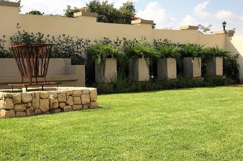 Square Planters with fire pit